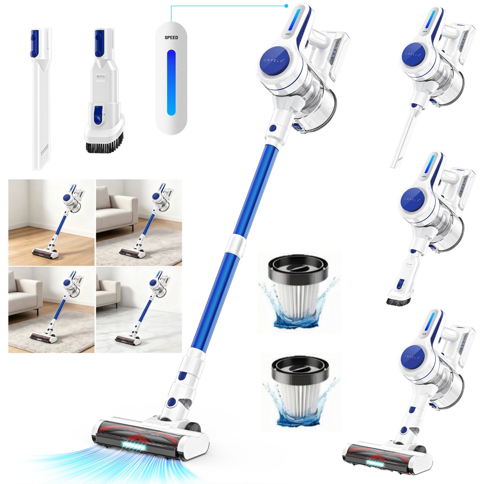 Cordless Vacuum Cleaner 45Kpa Stick Lightweight Hardwood Floor Carpet Pet Hair gallery