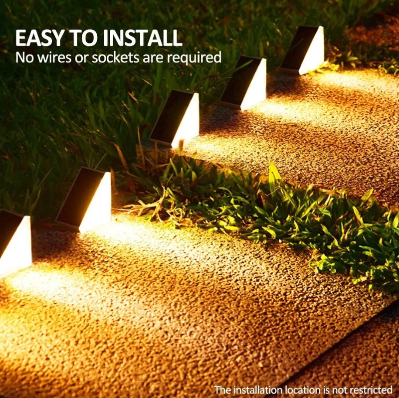 1pc Outdoor Solar Step Light – Warm White & RGB, IP67 Waterproof Auto-On - NEW gallery