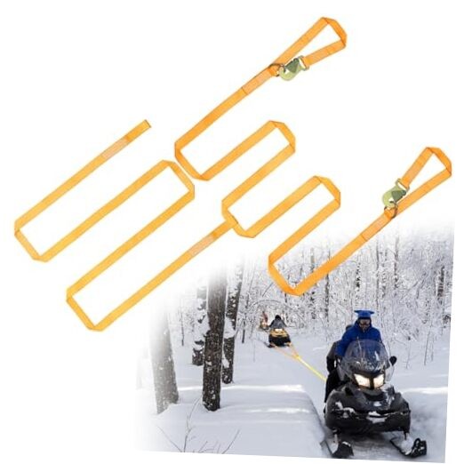 Extra Long Snowmobile Tow Straps, 4400lb Break Strength, 19ft Heavy Duty ATV