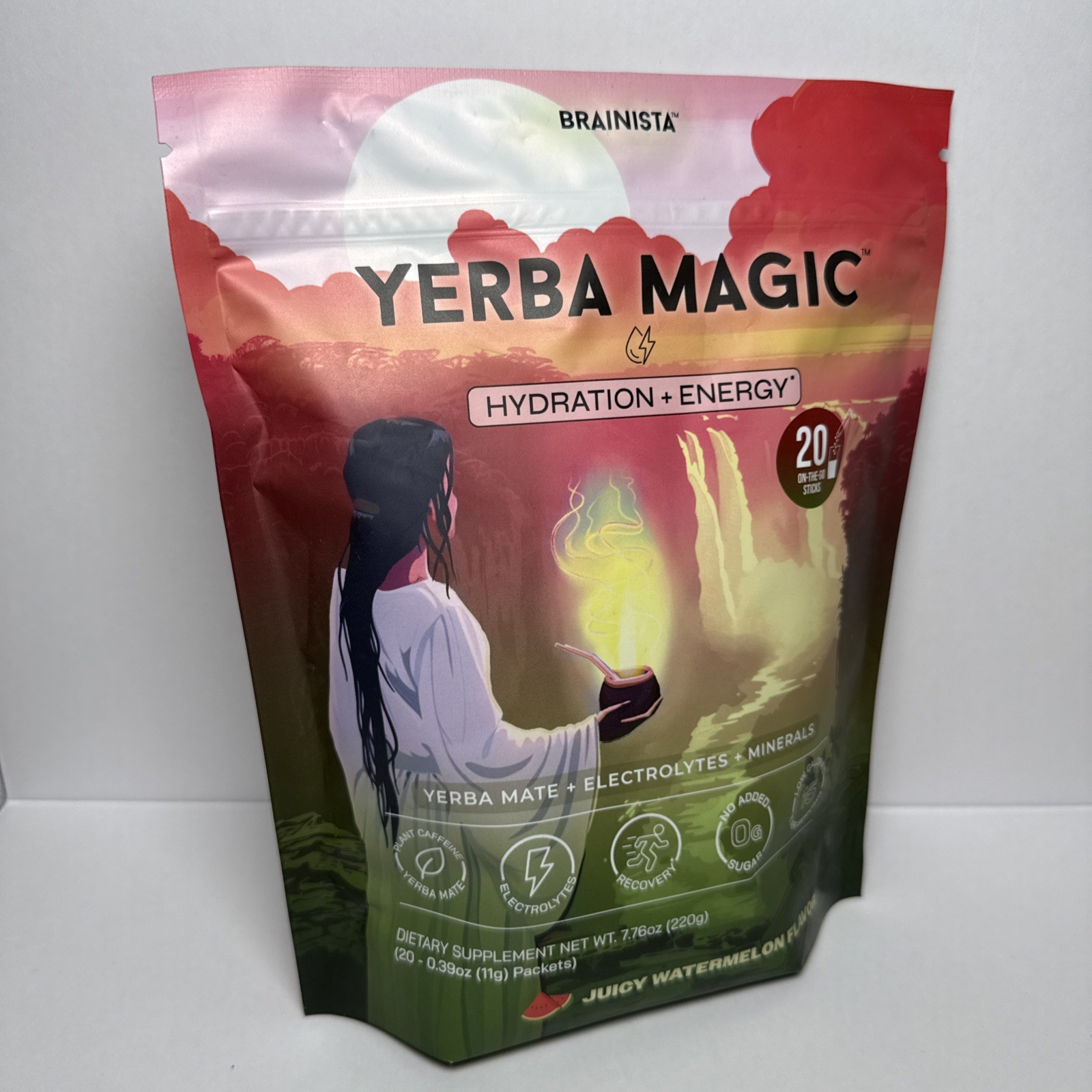 Brainista Yerba Mate Yerba Magic Tea Powder Electrolytes Mineral Watermelon 6/27 gallery