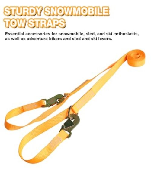 Extra Long Snowmobile Tow Straps, 4400lb Break Strength, 19ft Heavy Duty ATV gallery