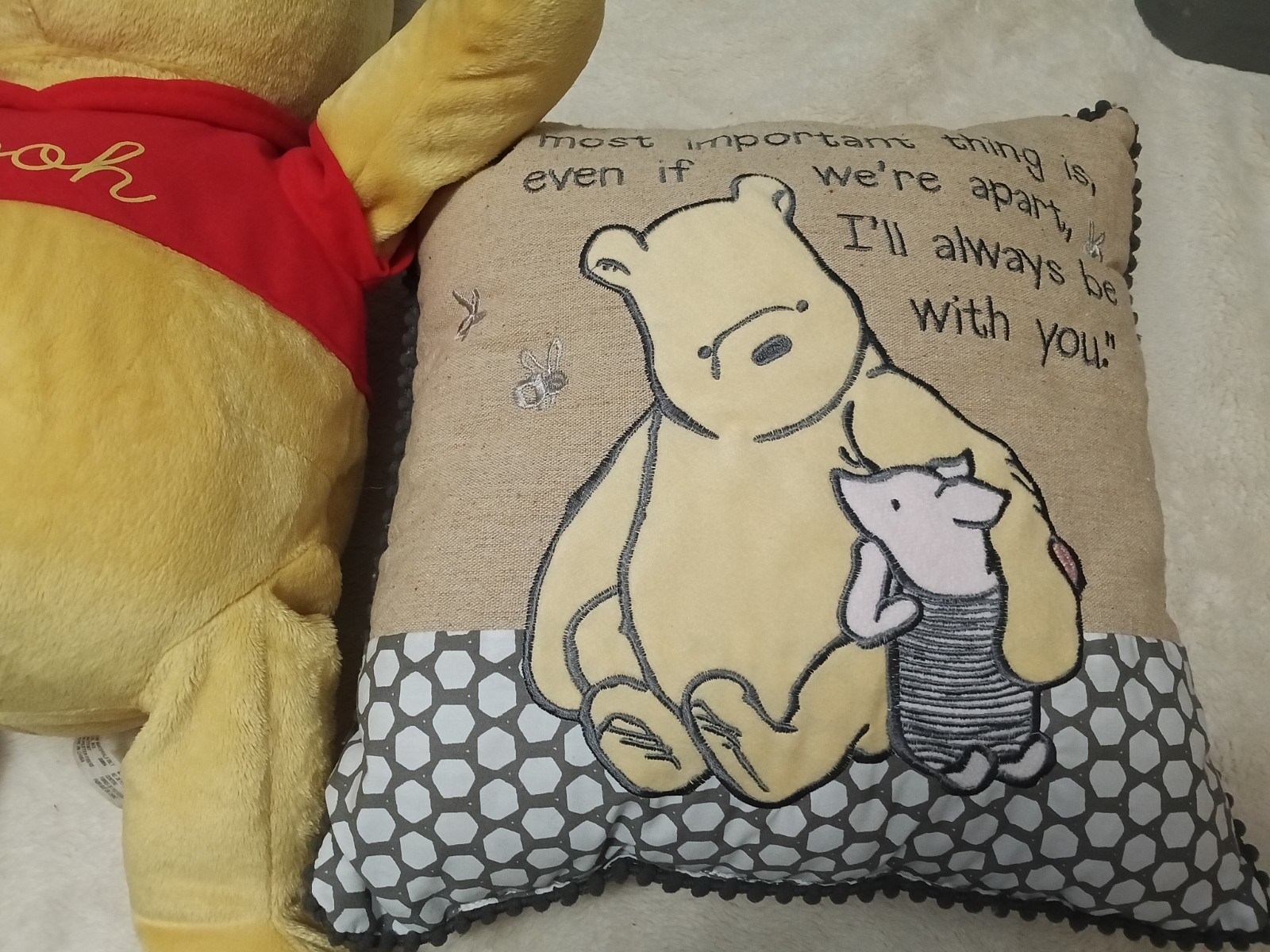 WINNIE THE POOH Crib Throw Pillow Quilted Soft 12 x 16 -Set of 2 Cute Poohs gallery
