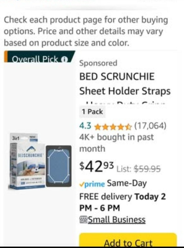 Bed Scrunchie 360 Degree Bed Sheet Holder Straps Tightener and Extender NEW! gallery