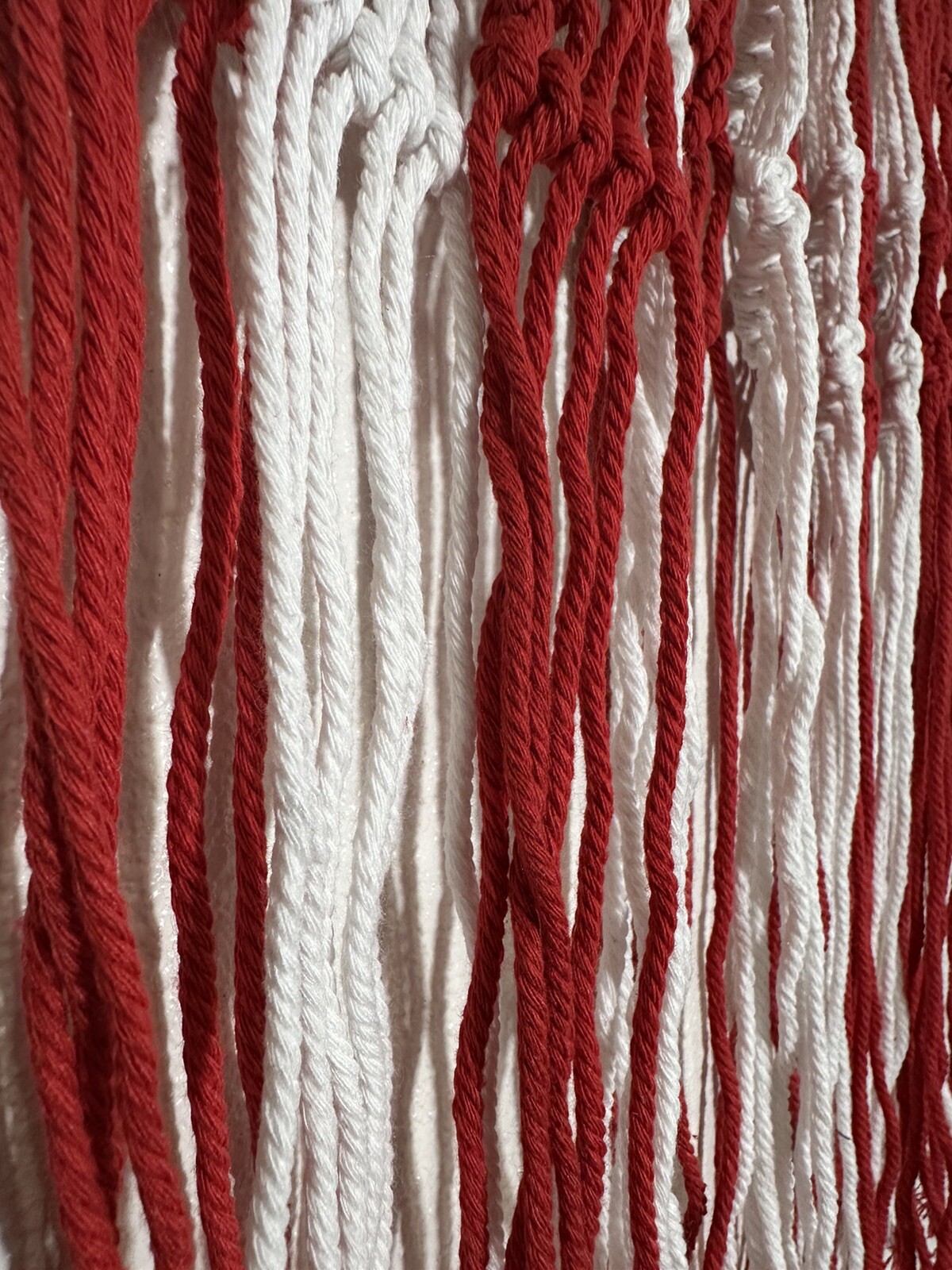 Macrame American Flag Rope Beaded Wall Hanging 14”L x 26”W NEW FREE SHIPPING gallery
