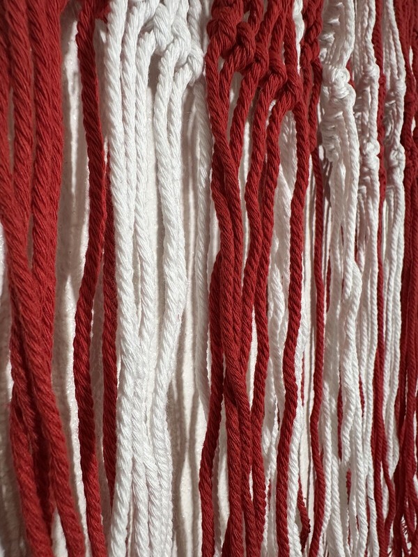 Macrame American Flag Rope Beaded Wall Hanging 14”L x 26”W NEW FREE SHIPPING gallery