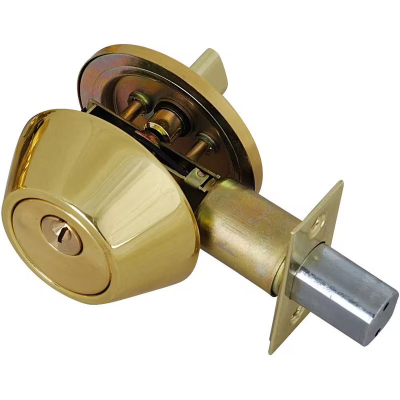 Solid Brass Entry Door Lock Single Cylinder Deadbolt with 6 KW1 Keys (3-Pack, Ke gallery