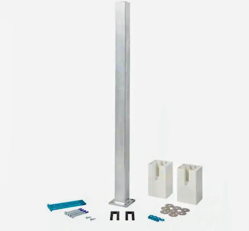 FIBERON Easy Install Post Sleeve Surface Mount Kit 37"x3.5" Silver 10131 gallery