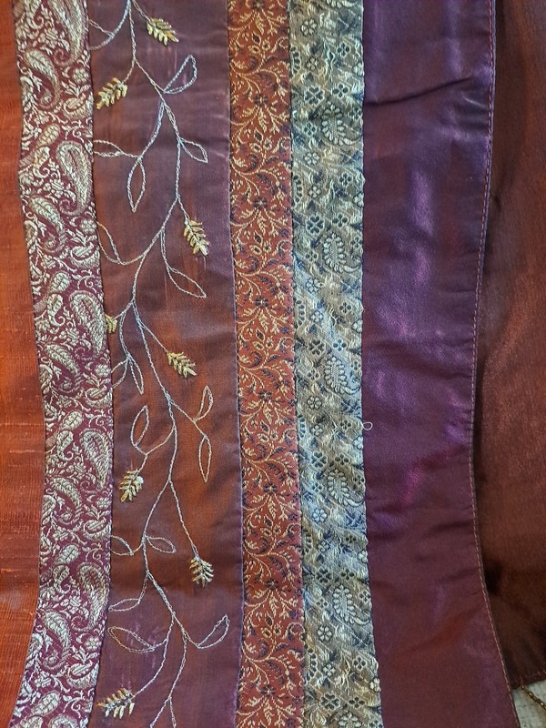 Bohemian Decor Table Runner Moroccan Spice Rust Burgandy Gold 62" L. Pre-Loved gallery