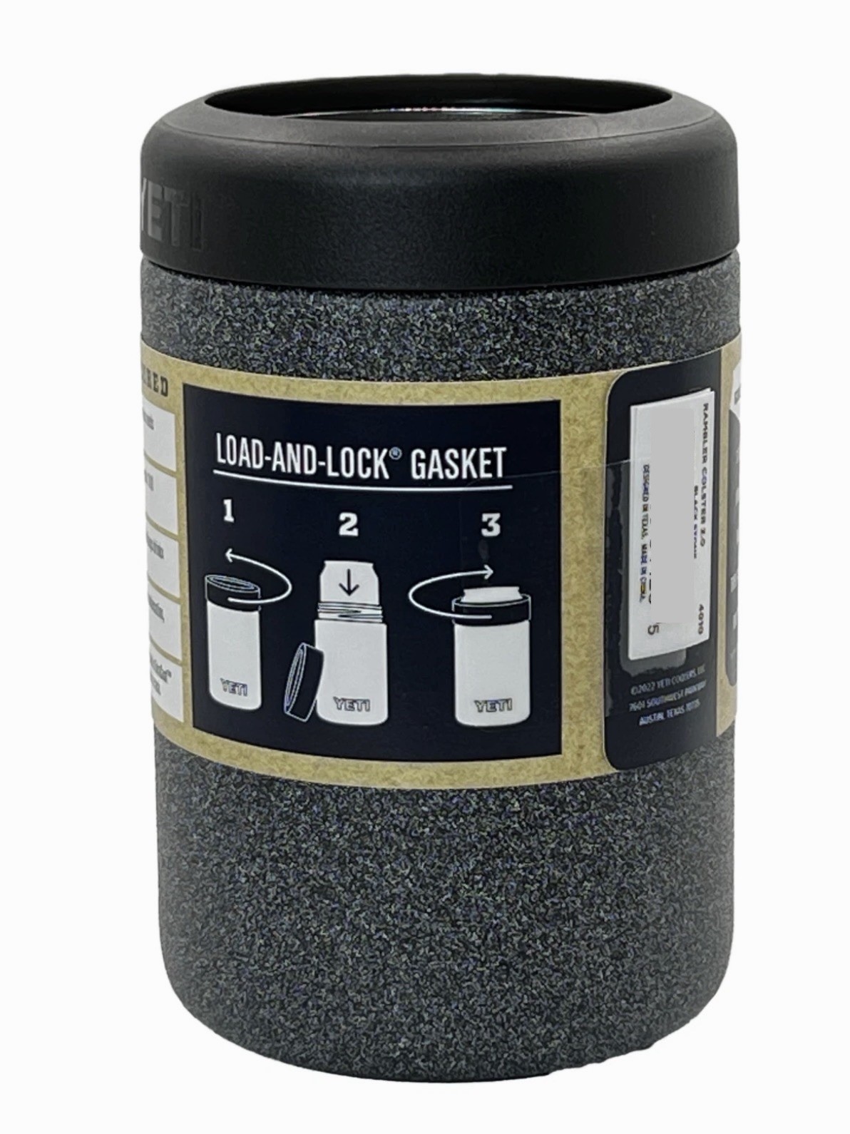 YETI Black Stone Colster Can Cooler Limited Edition Stone Texture Fast Ship NWTs gallery