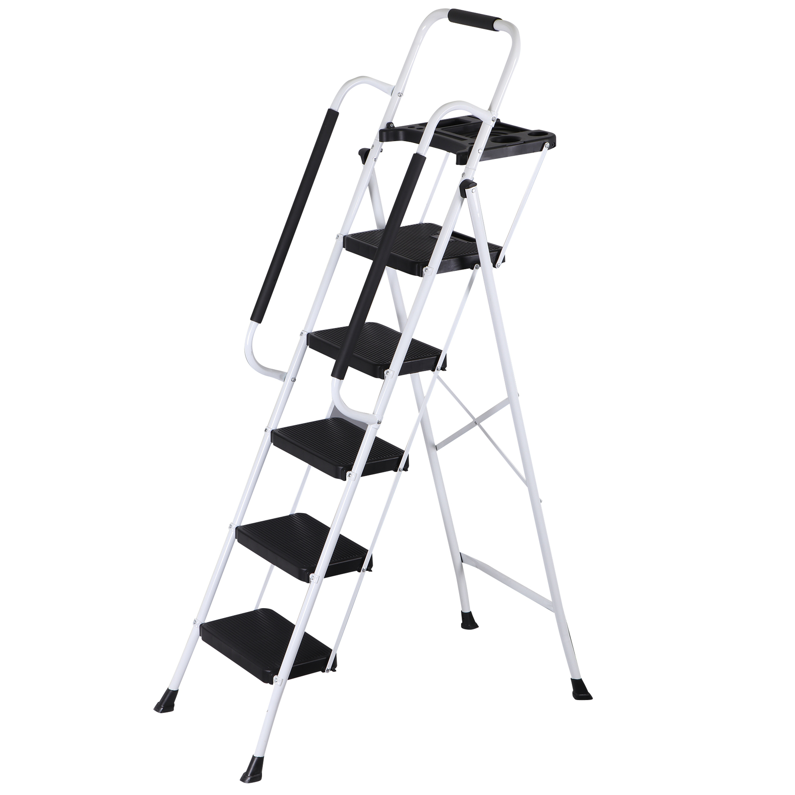 Step Ladder Folding Heavy Duty 330 Lbs Load 5 Step Ladder Folding Step W/ Tray gallery