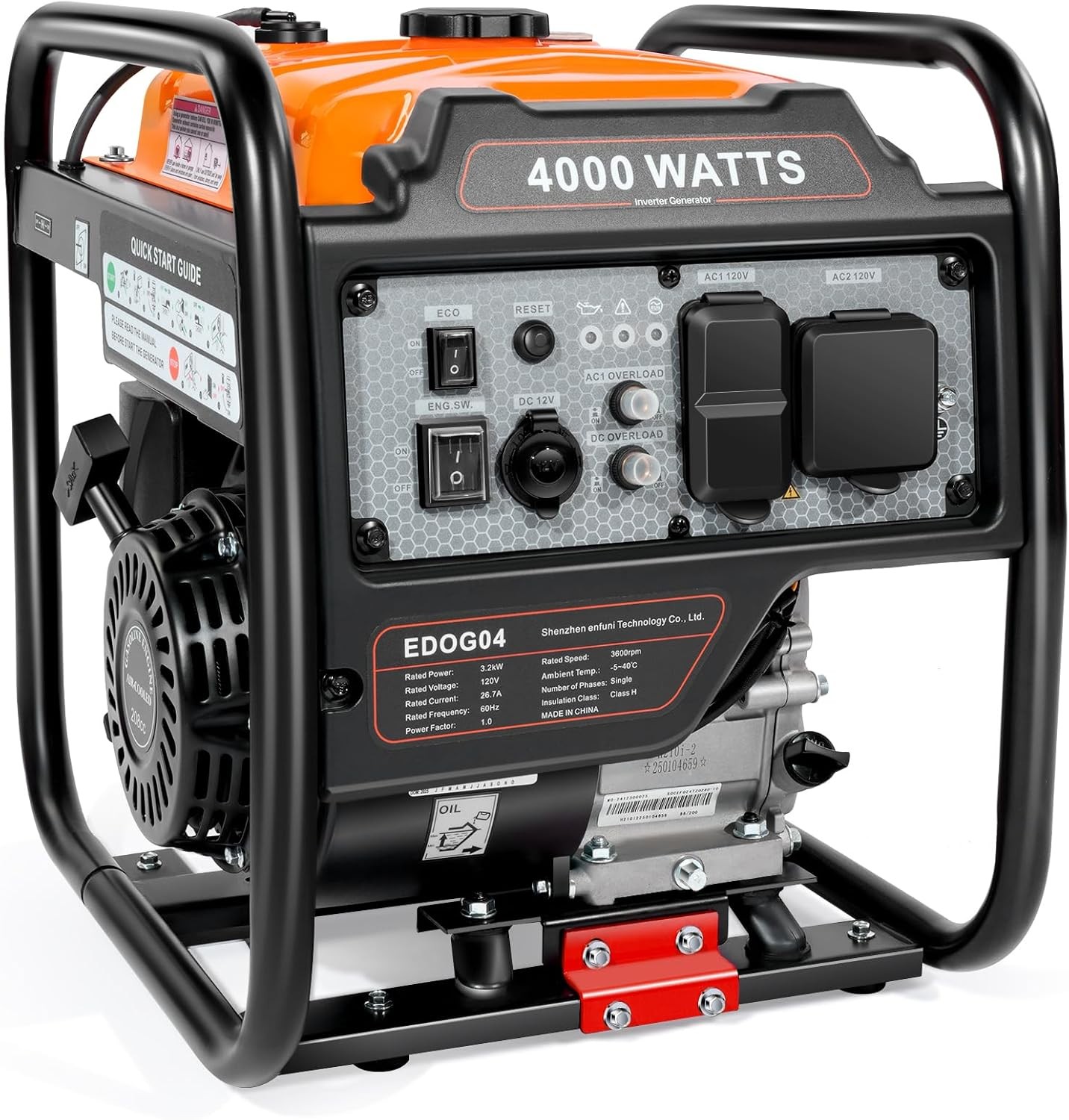 4000W Gas Inverter Generator Open Frame ECO Mode Home/Camping Use Generator NEW gallery