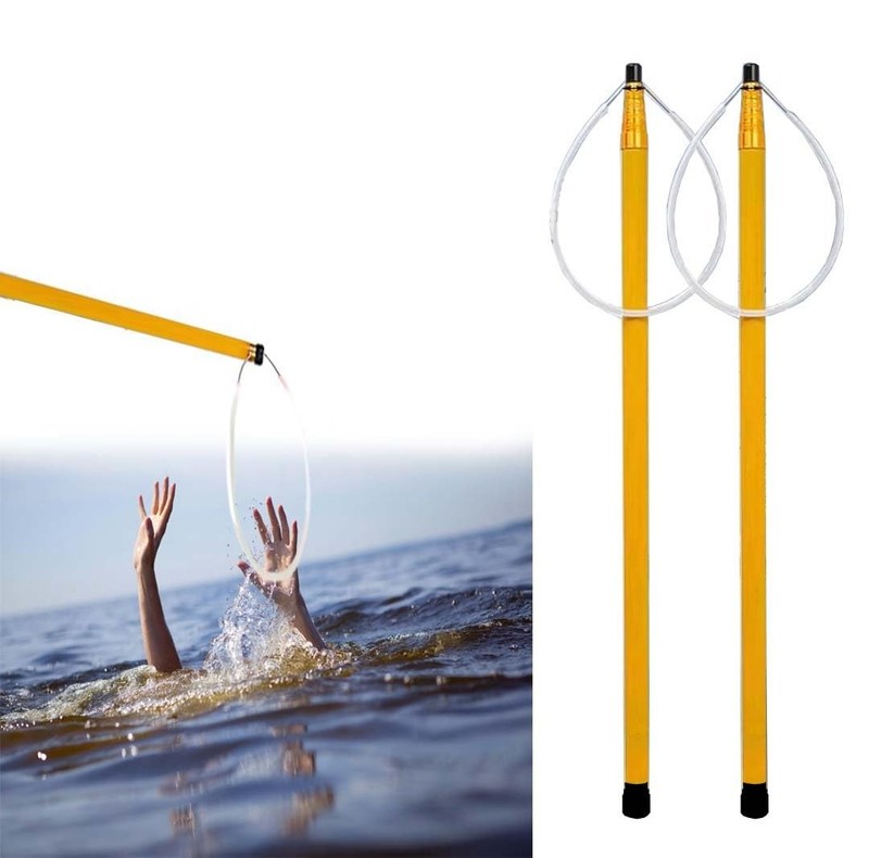 Adjustable 15ft-30ft Telescopic Pool Rescue Hook & Heavy Duty Fiberglass Pole - gallery