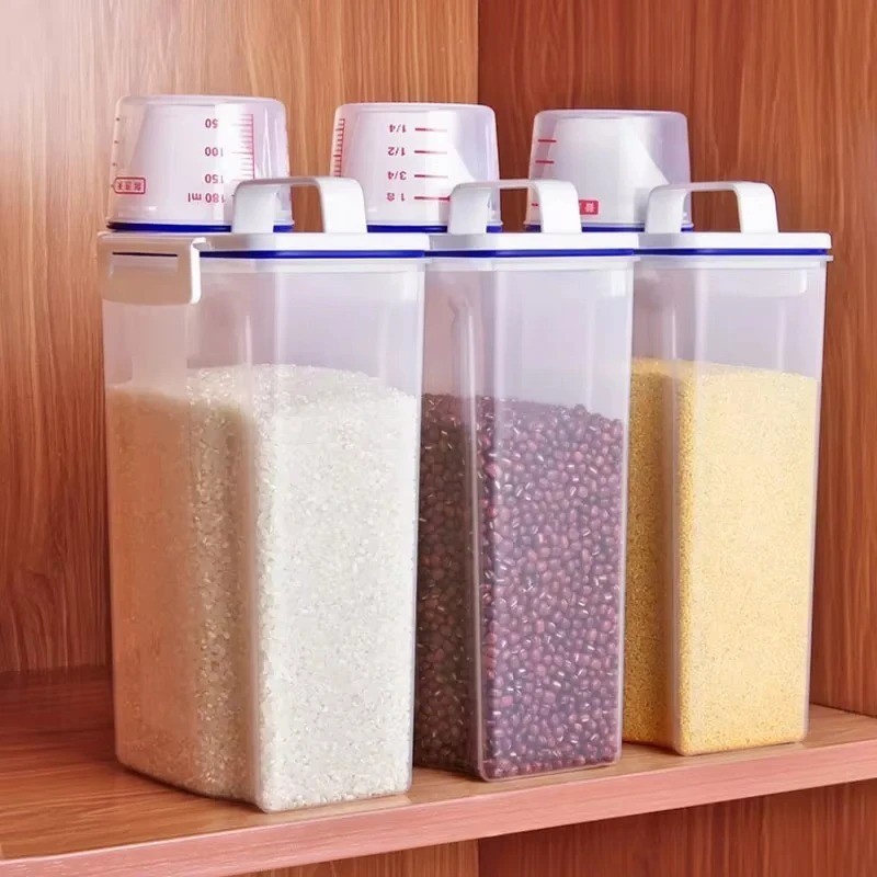 Airtight Rice Storage Container with Clear Scale for Cereal Flour Rice Home-USA gallery