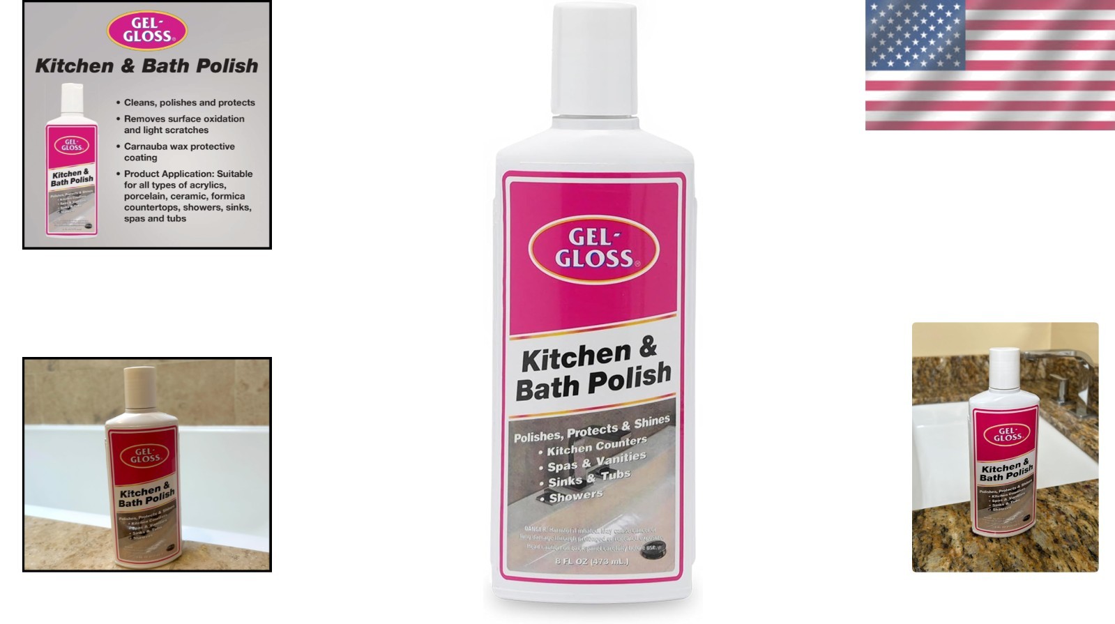 Indusies Gel-Gloss Kitchen and Bath Cream Wax Polish, 8 Fluid Ounces -GG-8 gallery