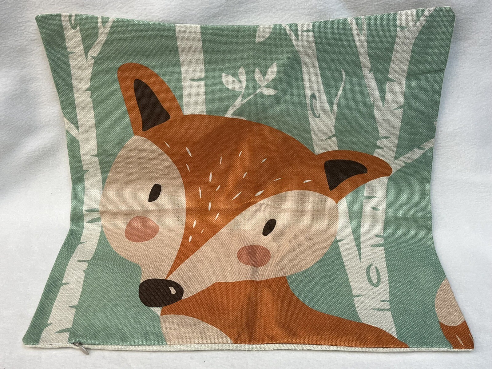 Cartoon Fox Whimsical Garden Woods Fun Throw Pillow Cover Holiday Home Decor gallery