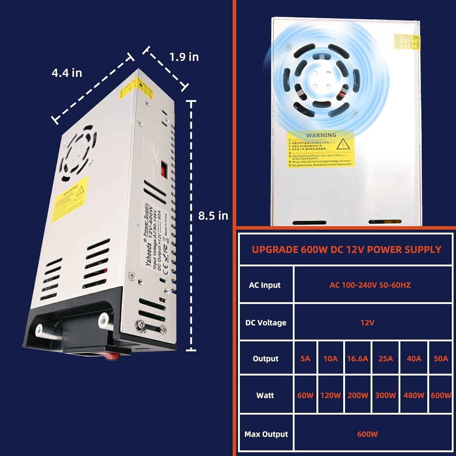 New Version Converter 110V AC to 12V DC Converter Power Supply 12V 600W 50A DC gallery