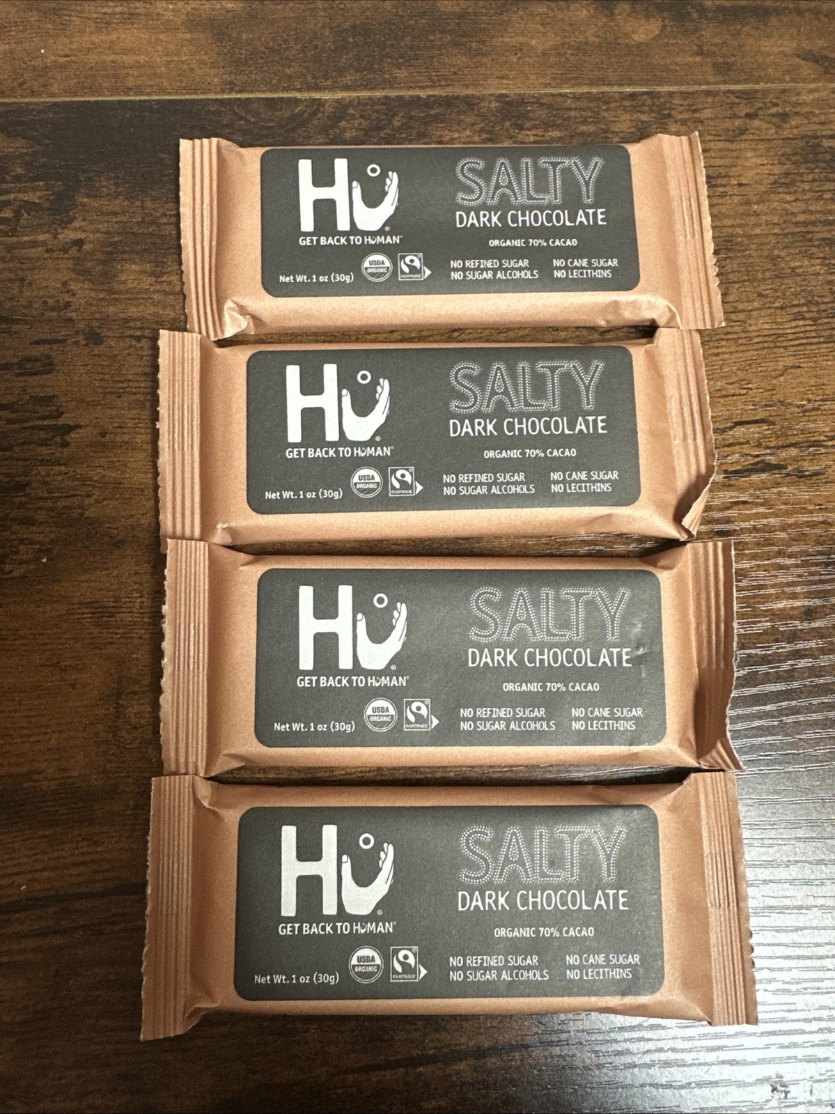 (4 Bars) Hu Kitchen Organic Simple Salty Dark Chocolate Bar, 1 Oz Exp 01/2027 gallery