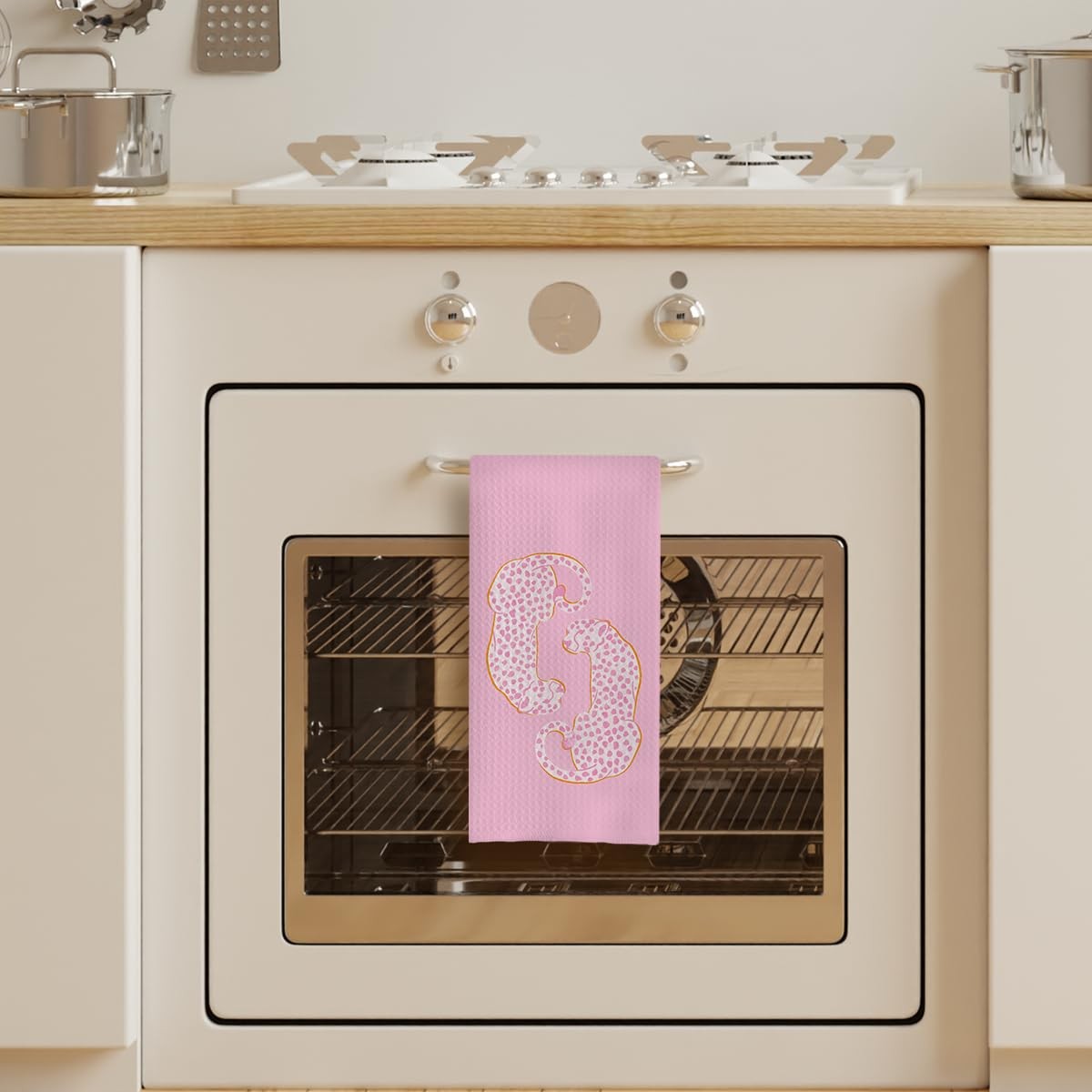 Pink Preppy Leopard Hand Towels, 16x24 Inches, 6 Pack gallery