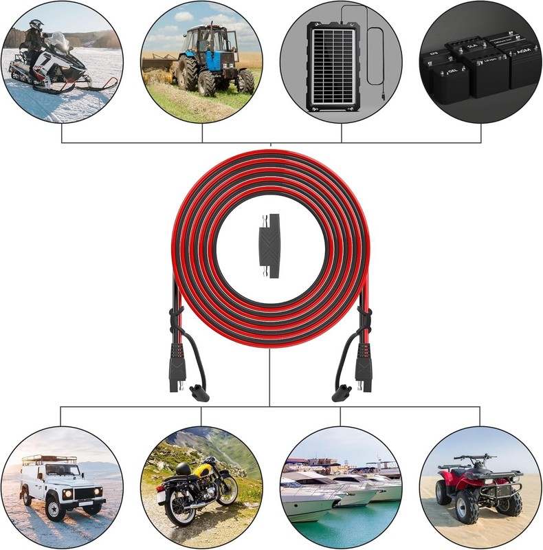 25FT SAE Extension Cable with Quick Disconnect 16AWG for Automotive Solar RV gallery