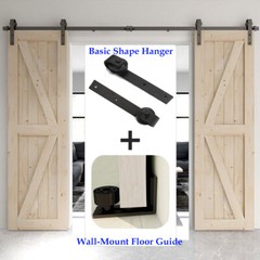 Sliding Barn Door Hardware Kit 4FT/5FT/6FT/6.6FT/7FT/8FT for Single/Double Doors