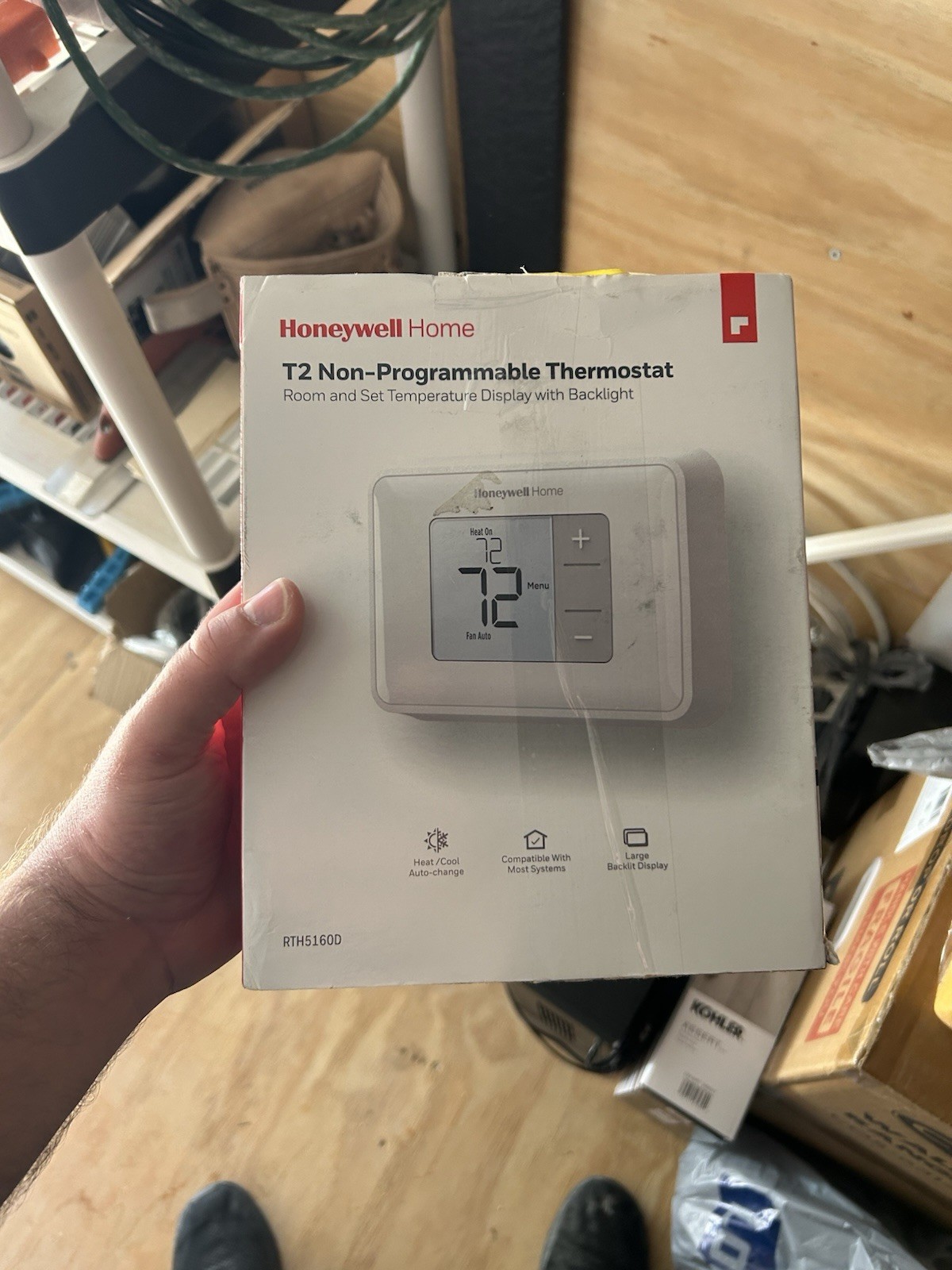 Honeywell Home T2 Non-programmable Thermostat RTH5160D - MISSING BACK PLATE gallery