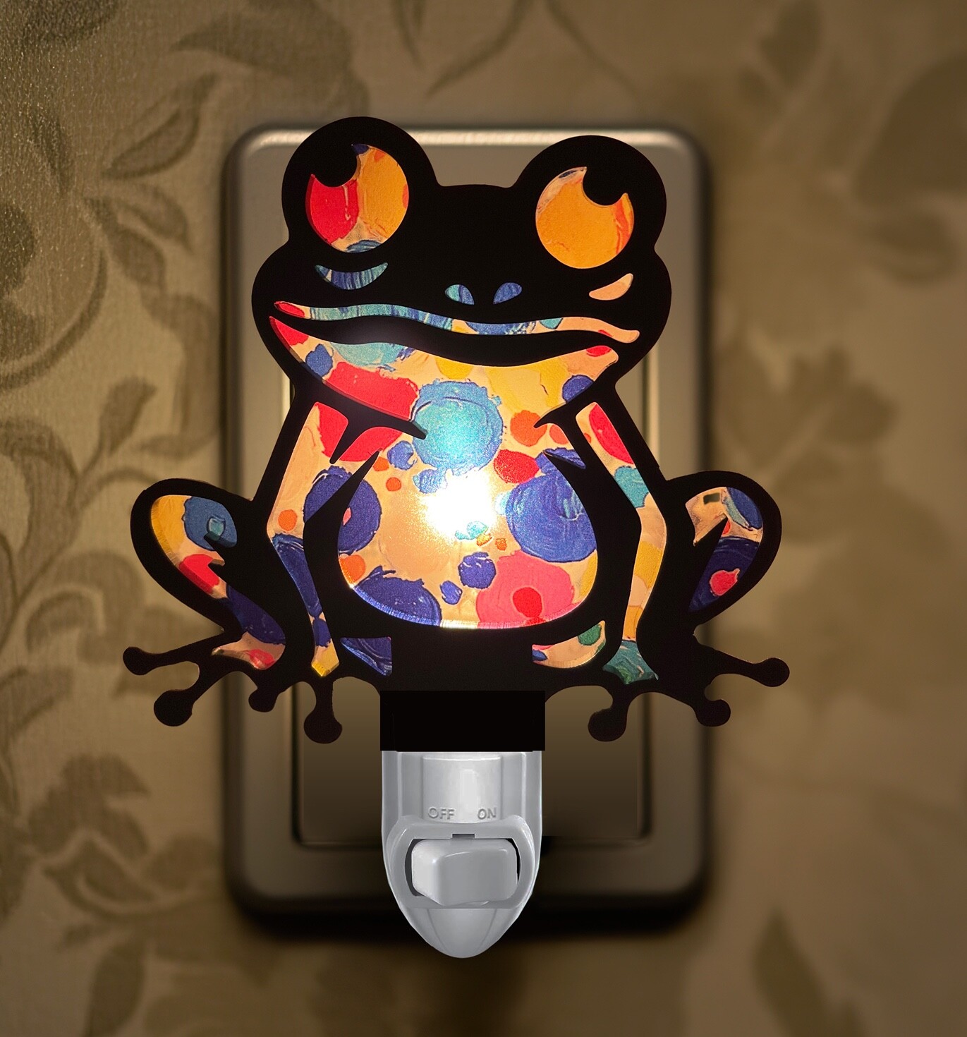 Nightlight With On/Off Switch-Any Room. Colorful Frog With Black Frame gallery