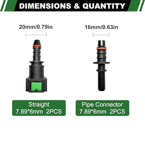 Fuel Line Quick Connect 2 Sets Fuel Line Quick Connect SAE 7.89mm to ID 6mm gallery