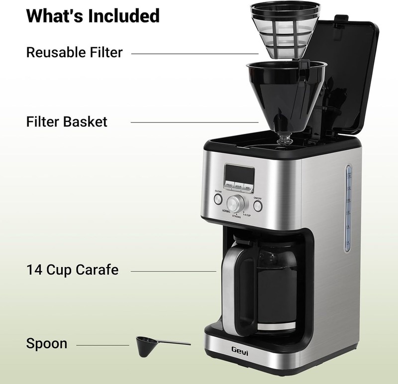 Gevi 14-Cup Programmable Coffee Maker, Drip Coffee Machine with Normal & Strong gallery