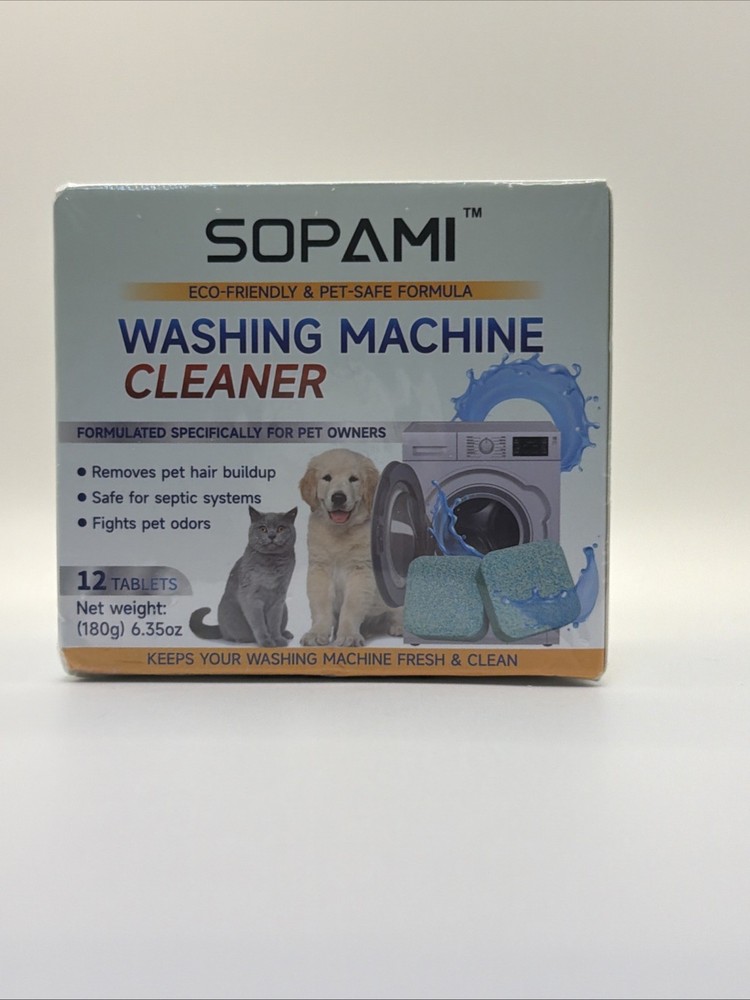 SOPAMI Washing Machine Cleaner Tablets 12 Pack, Deep Clean Front/Top Load
