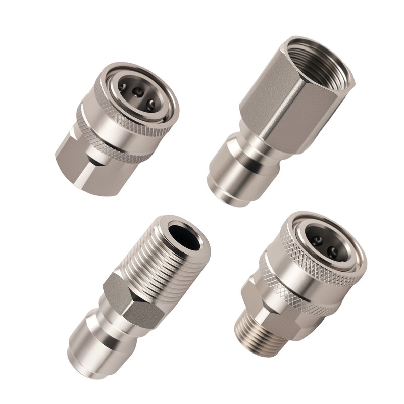 3/8" NPT Quick Connect Adapter Kit Pressure Washer Coupler Stainless Steel gallery