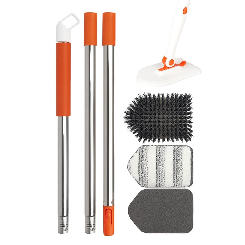 Long Handled Scrub Brush, Cleaning Brushes with 3 Cleaning Heads Clean Brush gallery
