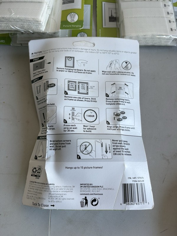 4 Pack Command Large Hanging Strips 100+ Pairs Total 16lbs Damage Free Adhesive gallery
