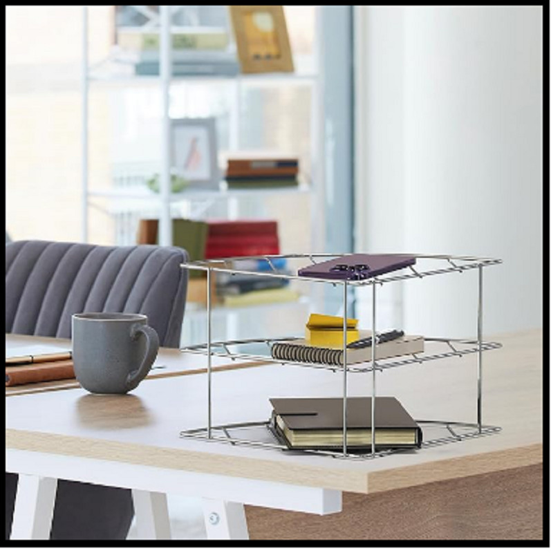 Kitchen Shelf Organizer Cabinet Corner Rack Pan Lid Plate Dishes Storage Chrome gallery