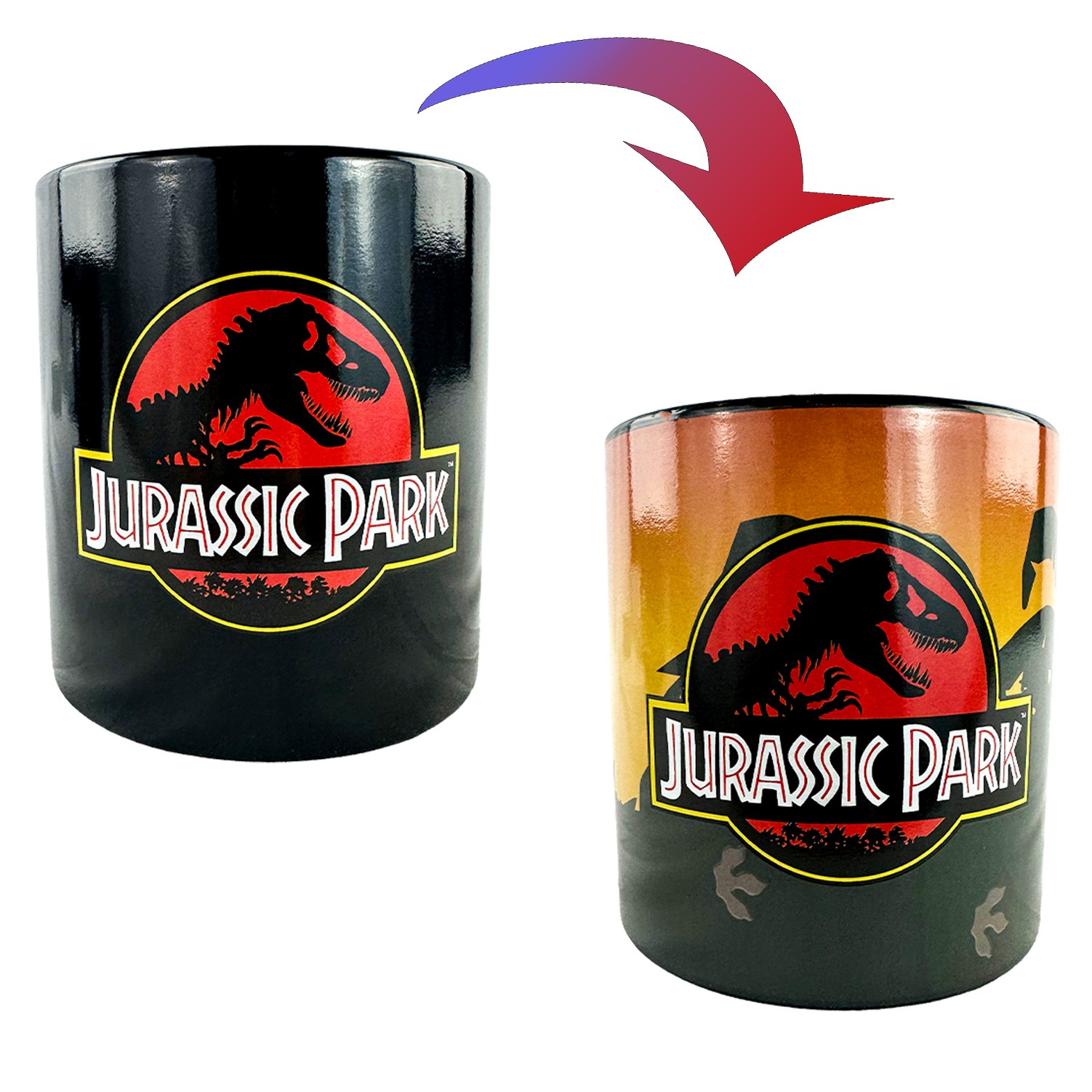 Jurassic Park Mug Logo Design Reactive Color Changing 15 oz Ceramic Coffee Cup gallery