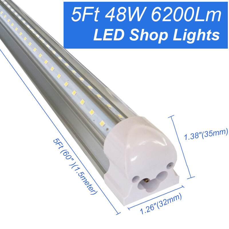 25 Pack 5Ft V-Shape Linkable Workshop Warehouse Garage Ceiling Led Tube Lights gallery