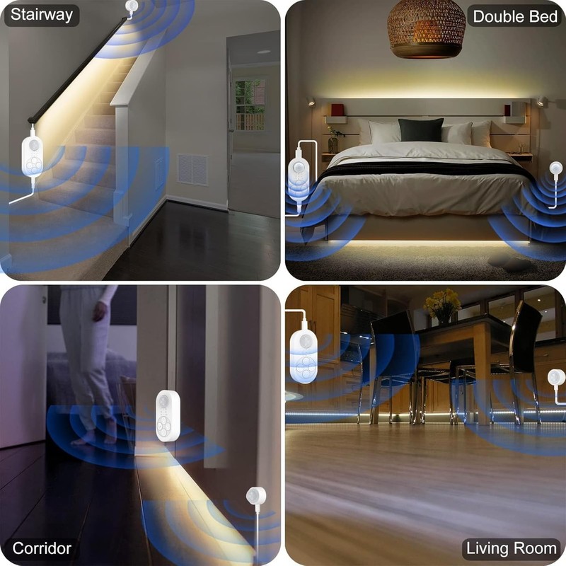 Dual Sensor Stair Light Strip, Double Motion Activated Sensor LED Strip Light... gallery