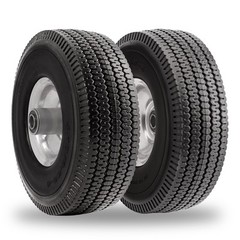 10 Inch Solid Polyurethane Tire 4.10/3.50-4 Tire, 10″ Flat Free Wheels with 5…