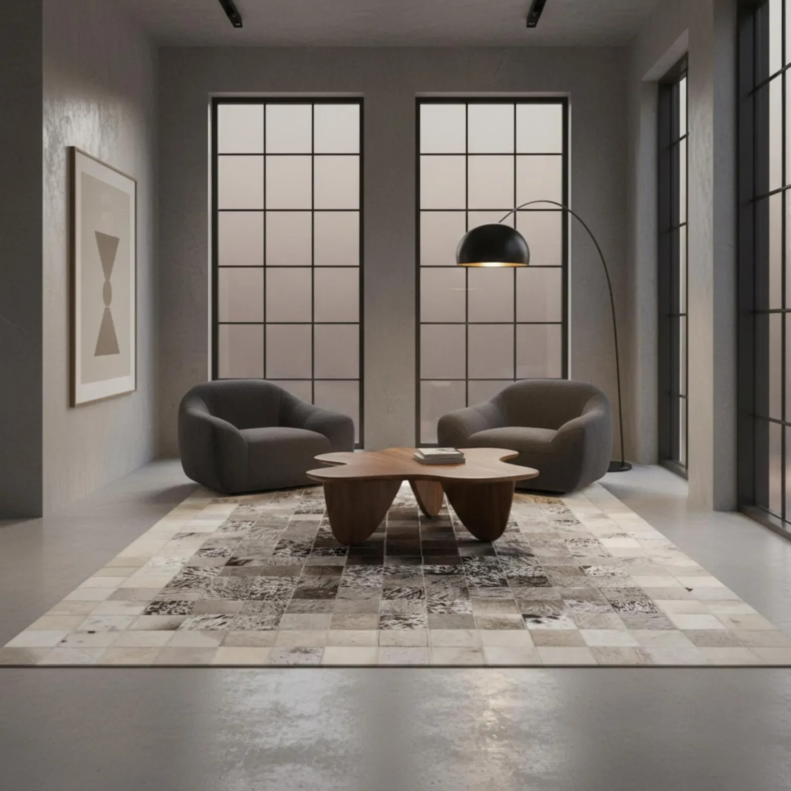Luxury Cowhide Patchwork Area Rug Grey White Leather Living Room Carpet gallery