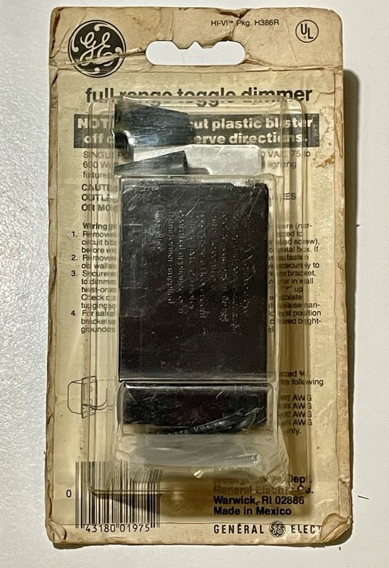 Vtg 1985 GE Toggle Dimmer Switch Single Pole DIT 261E5 NOS gallery