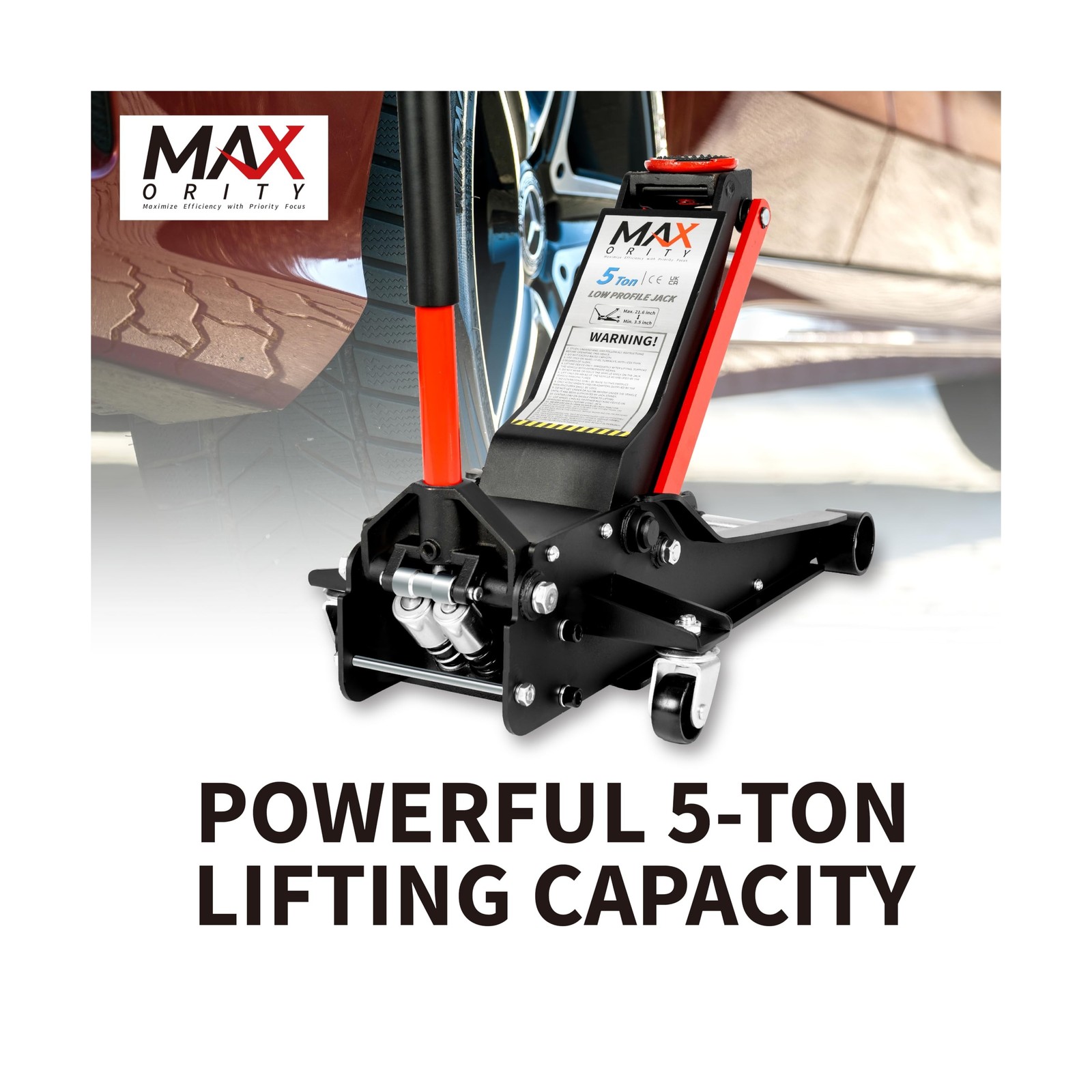 Maxority 5-Ton (11000lbs) Low Profile Hydraulic Super Heavy-Duty Steel Floor ... gallery