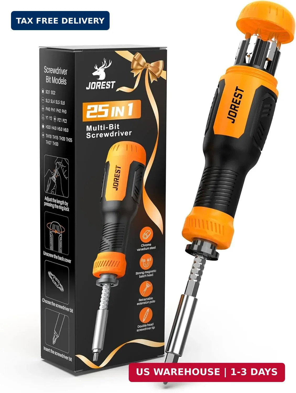 JOREST 25 in 1 Multibit Screwdriver Set, Magnetic Multitool Screwdriver Tool All gallery