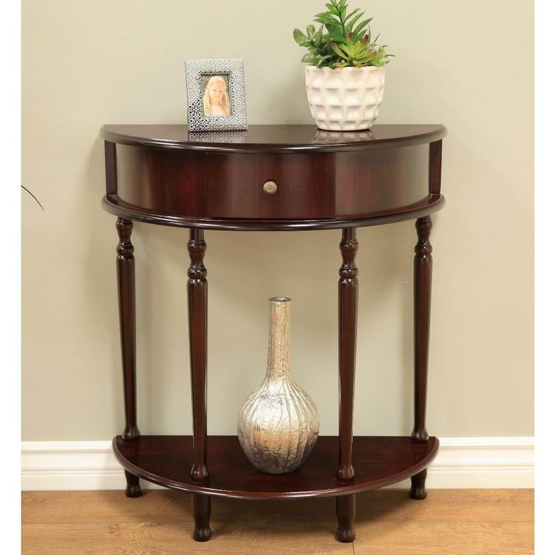 end table cherry storage living room half round tables moon drawer shelf design gallery