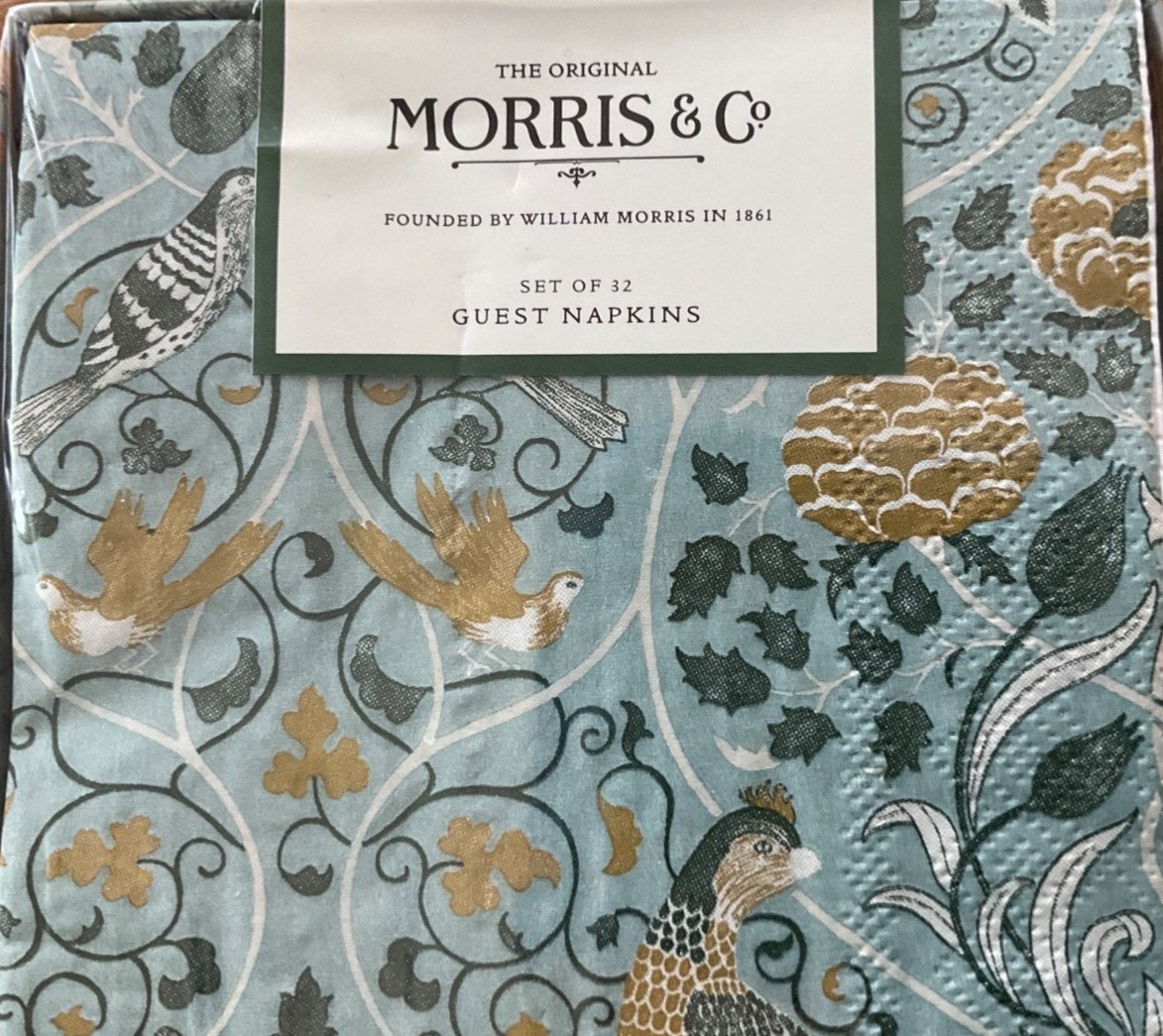 William Morris & Co~Paper Guest NapkinsTowels/Boxed Set Of 32~Bird in Bough~NIB gallery