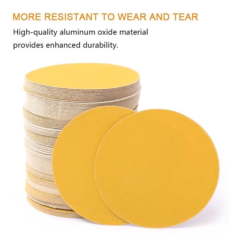 6" Inch DA Sanding Disc, Hook Loop Sandpaper 60-800 Grit 10/30/50/100Pcs gallery
