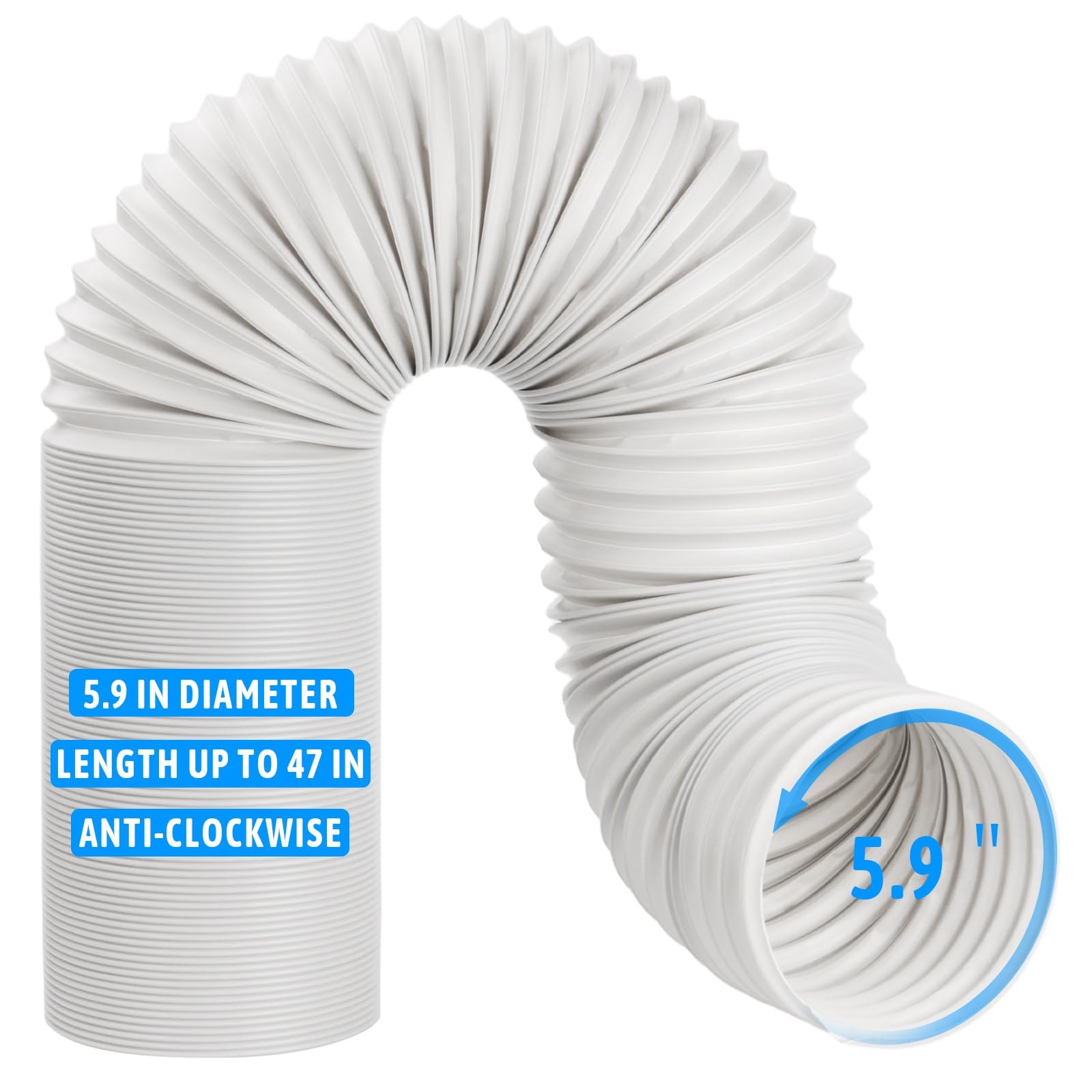 Portable Air Conditioner Hose 5.9'' Diameter AC Vent Hose with Anti-clockwise... gallery