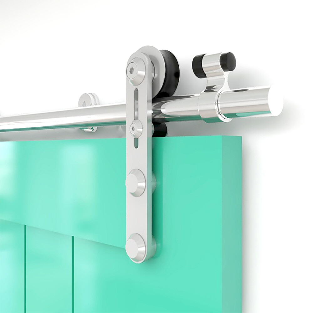 4-16FT Stainless Steel Sliding Barn Door Hardware Closet Track Kit for Wood Door gallery