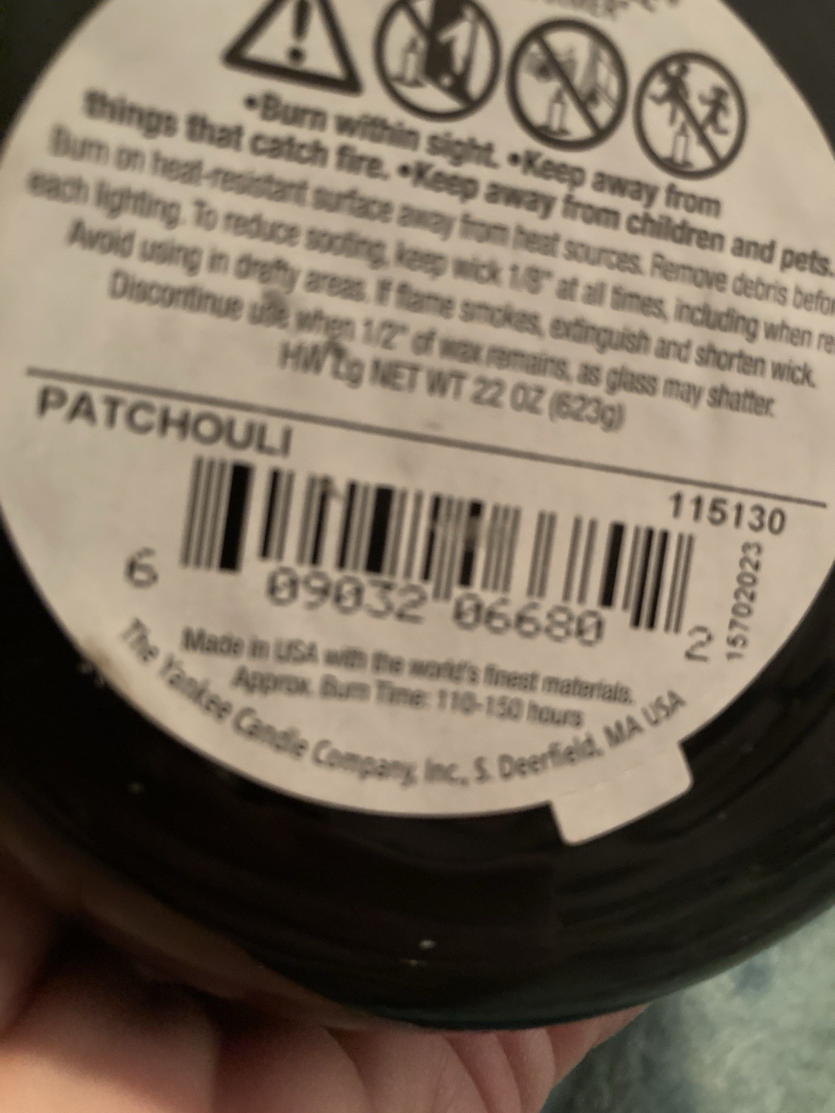 Yankee Candle Patchouli Size Large 1 Wick 22 Oz Rare White Label See Photos gallery
