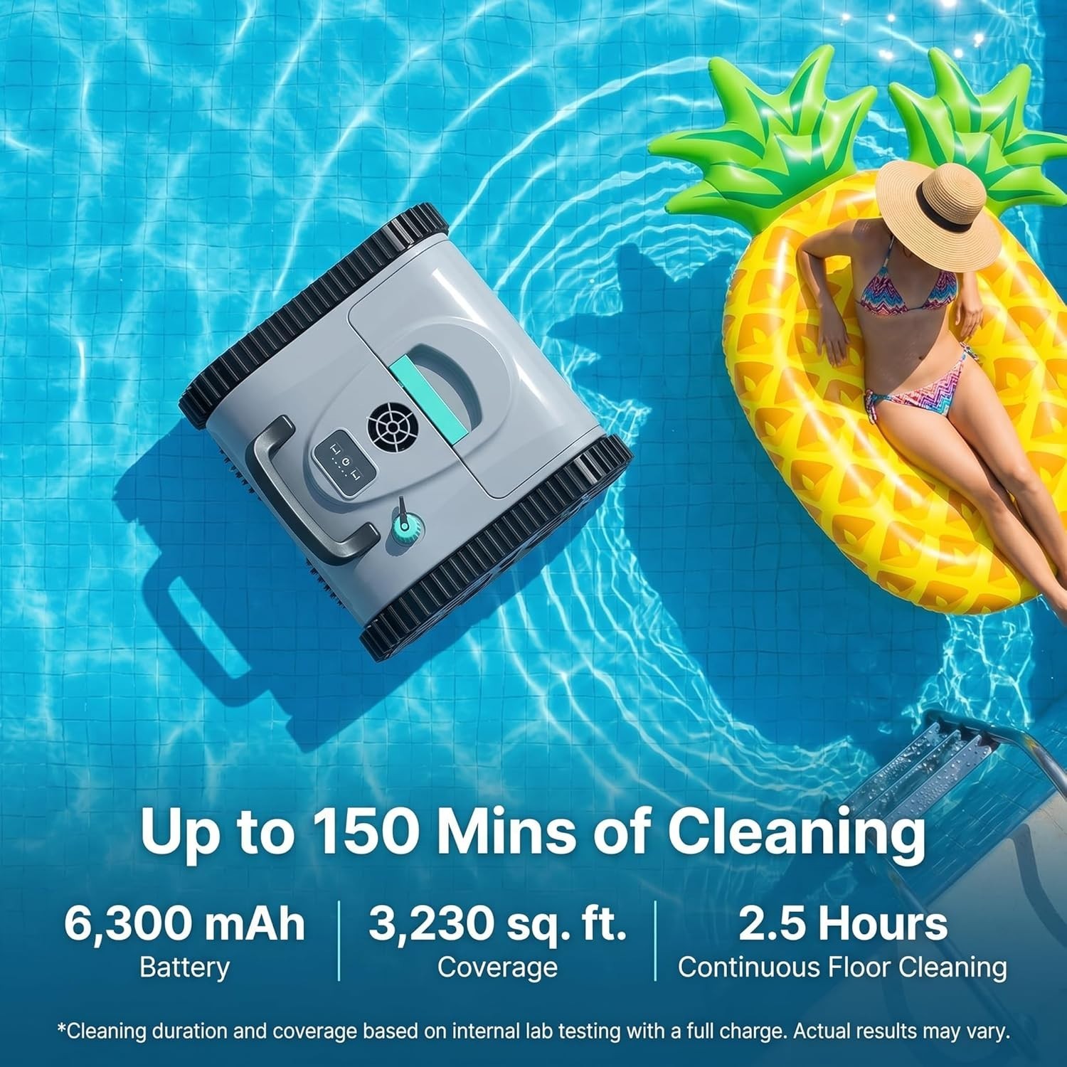 Hinice Cordless Pool Cleaner Robot for Wall & Waterline Cleaning PC03 To 3,600' gallery