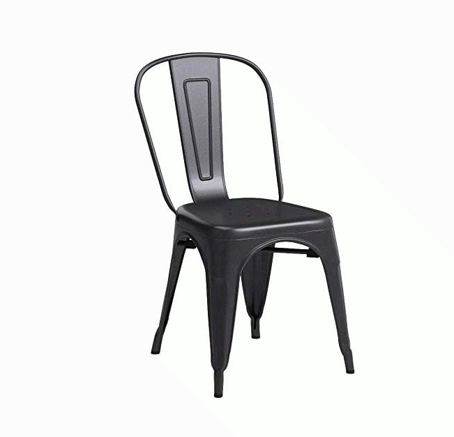 FDW Metal Dining Chairs Set 4 Stackable Tolix Side Chairs Black gallery