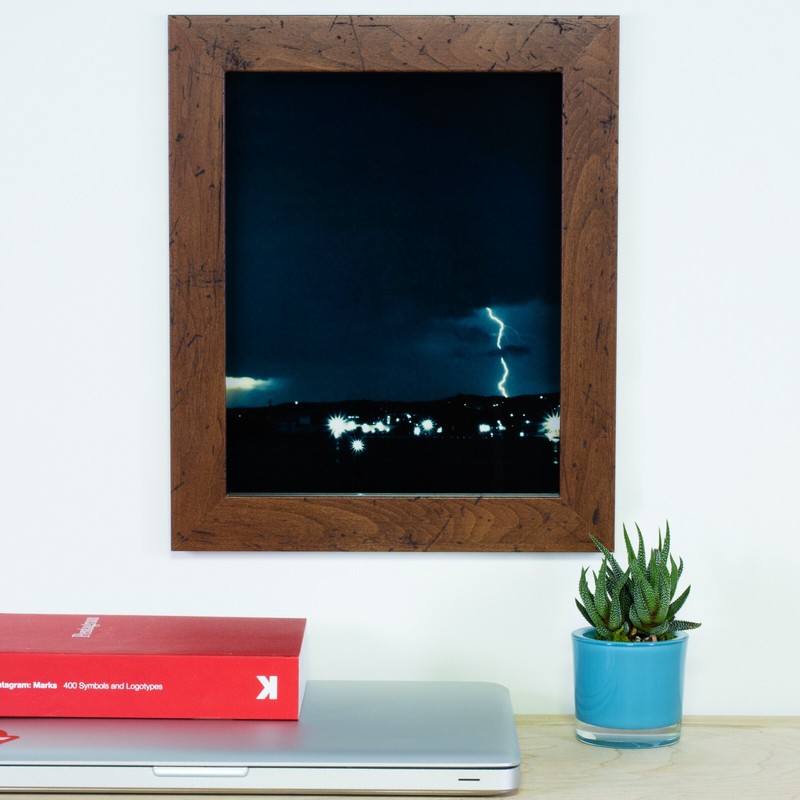 Craig Frames 1.25" Flat Distressed Rustic Brown Picture Frame gallery